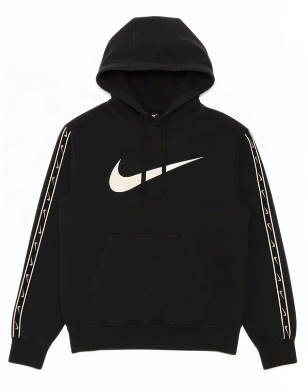 Nike Womens Graphic Oversized Hoodie Pullover UK 6 XS Schwarz Baumwolle
