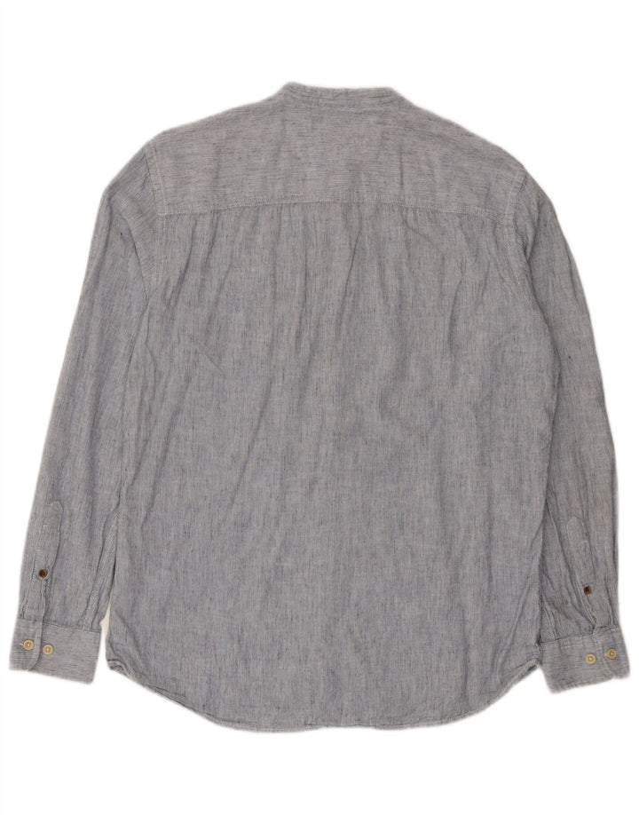 JACK & JONES Herrenhemd aus mittelblauer Nadelstreifen-Baumwolle