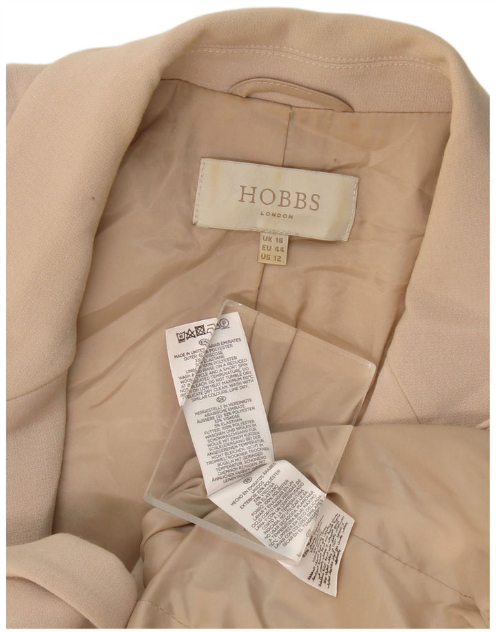 Hobbs Damen-Blazerjacke mit 1 Knopf, UK 16, Größe L, Beige, Polyester