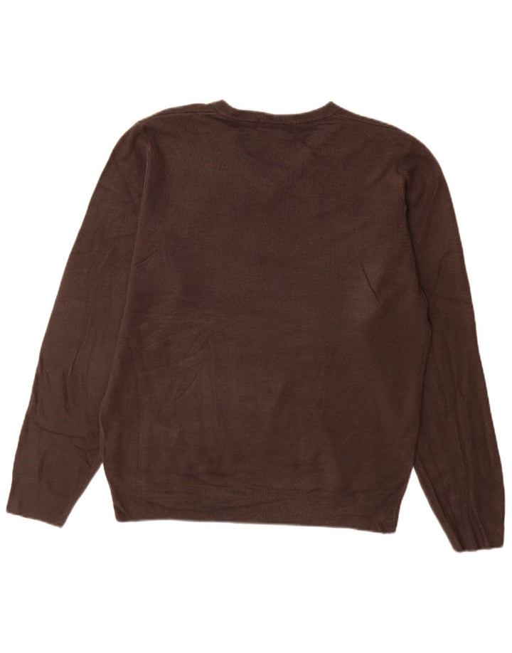 Marks & Spencer Herren Blauer Harbour-Pullover mit V-Ausschnitt Mittelgraues Acryl