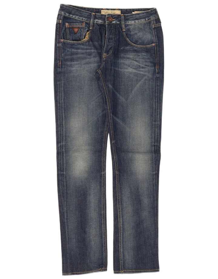 Guess Damen Straight Jeans W30 L33 Marineblaue Baumwolle