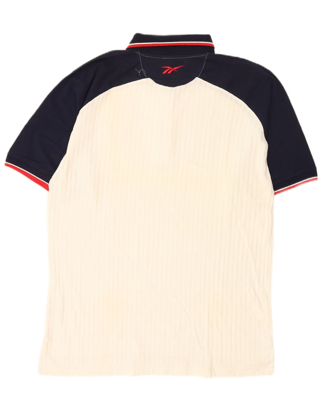 Reebok Herren-Poloshirt aus mittelweißer Colourblock-Baumwolle