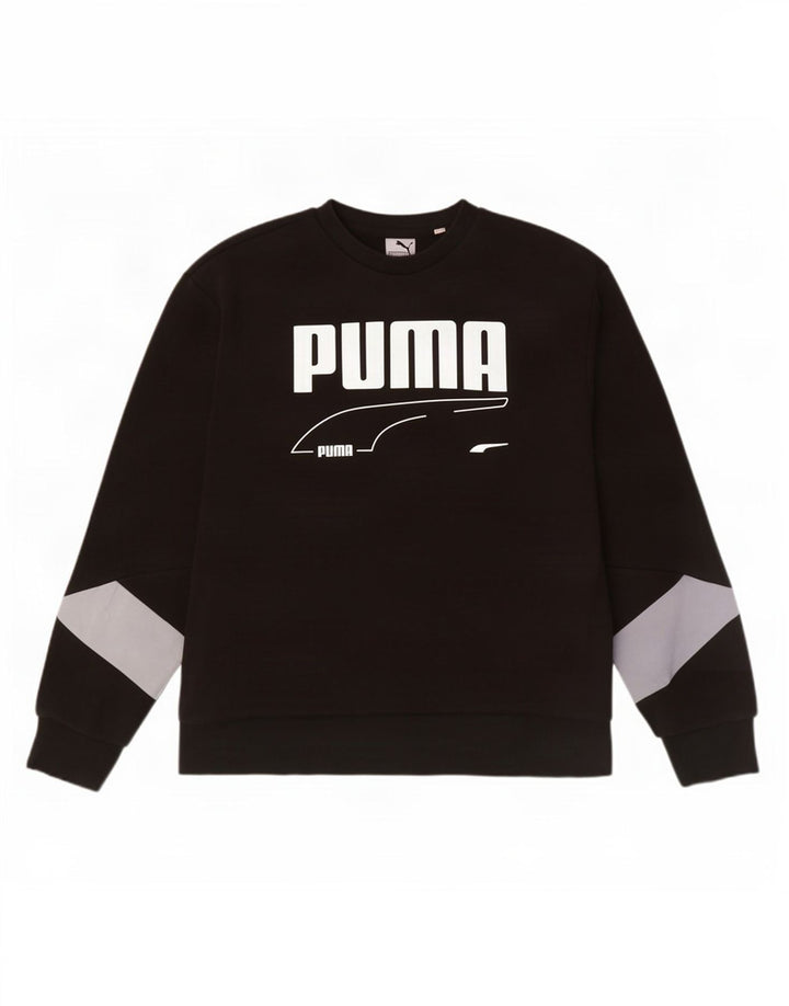 Puma Herren Graphic Sweatshirt Pullover XL Schwarz Colourblock Baumwolle