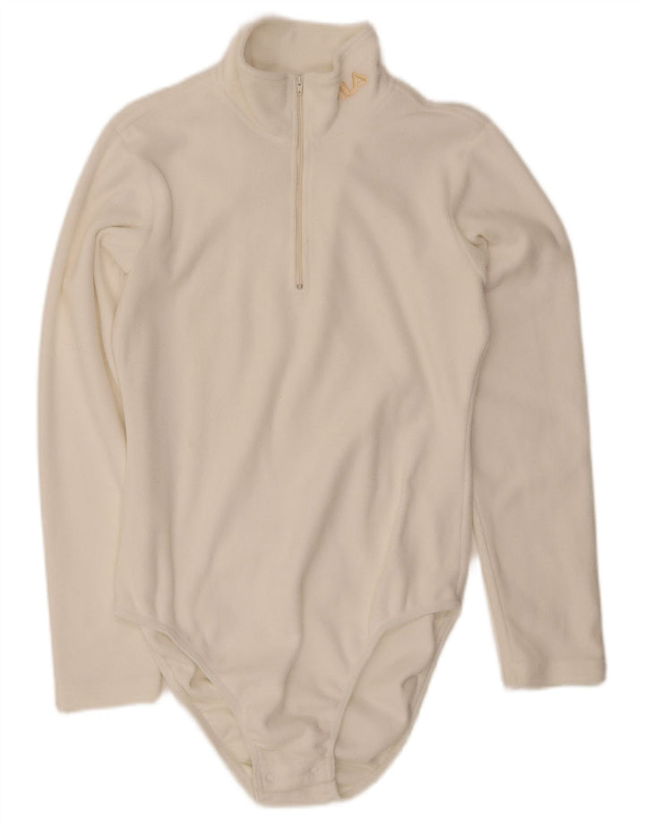 Fila Langarm-Fleece-Body für Damen, UK 14, Mittelweiß, Polyester