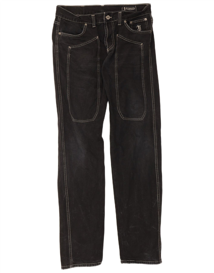 Jeckerson Herren Straight Jeans IT 48 Medium W32 L32 Schwarze Baumwolle