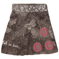 Desigual Womens Graphic A-Line Rock Medium W30 Grau geblümte Baumwolle