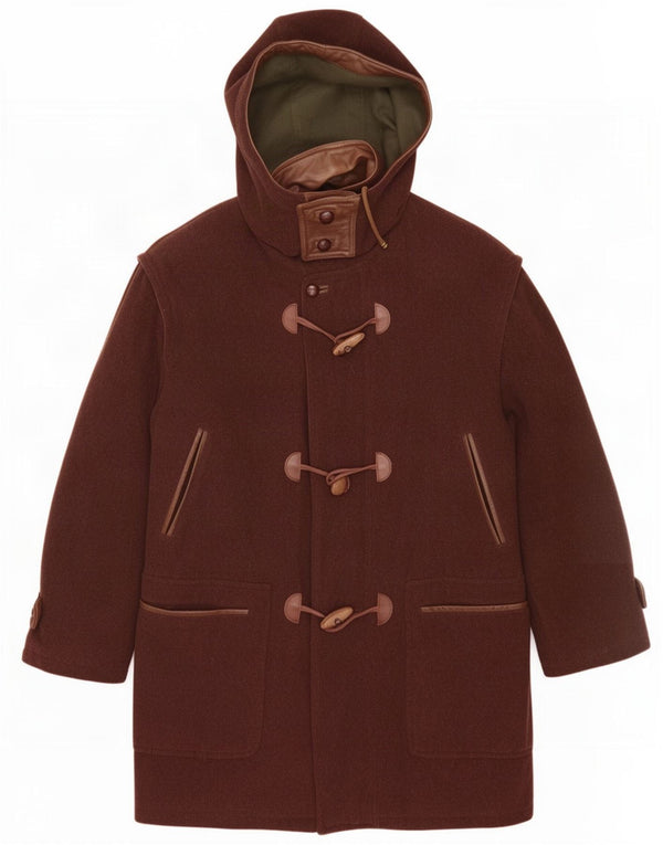 Vintage Herren Dufflecoat mit Kapuze UK 40 Large Brown