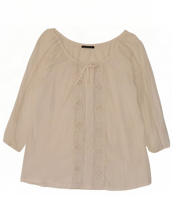 Velvet Womens By Graham & Spencer 3/4-Ärmel-Blusenoberteil UK 18 XL Weiß