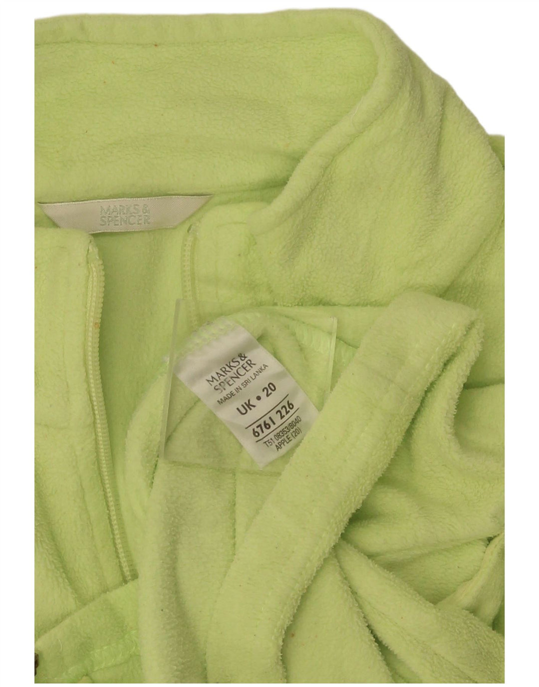 Marks & Spencer Damen Fleecejacke UK 20 2XL Grün Polyester