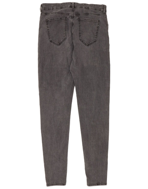 Marks & Spencer Damen-Röhrenjeans mit hoher Taille, UK 16, Größe L, W32, L30, Grau