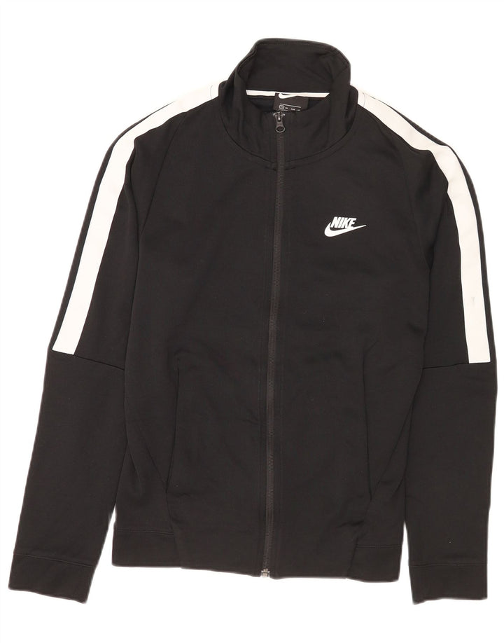 Nike Herren-Trainingsanzugoberteil, XS, schwarze Farbblock-Baumwolle
