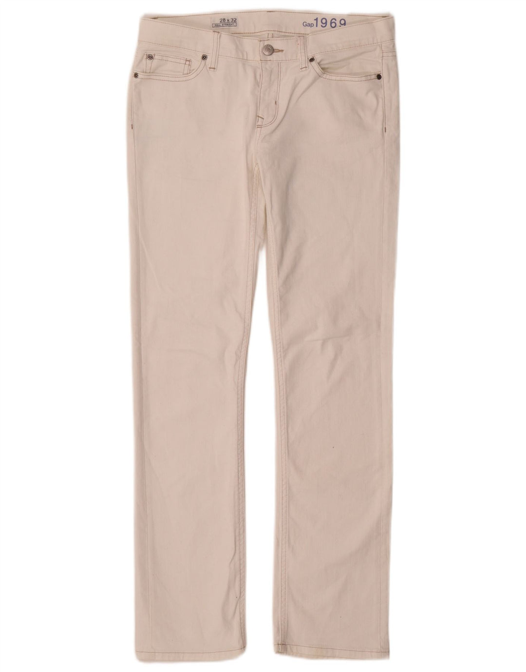 Gap Damen Straight Jeans W28 L32 Weiße Baumwolle