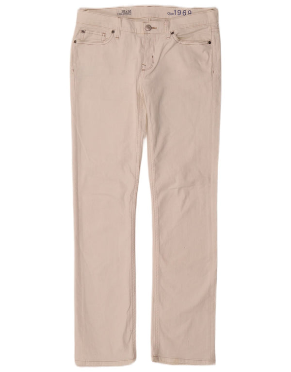 Gap Damen Straight Jeans W28 L32 Weiße Baumwolle