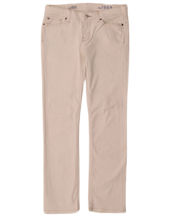 Gap Damen Straight Jeans W28 L32 Weiße Baumwolle