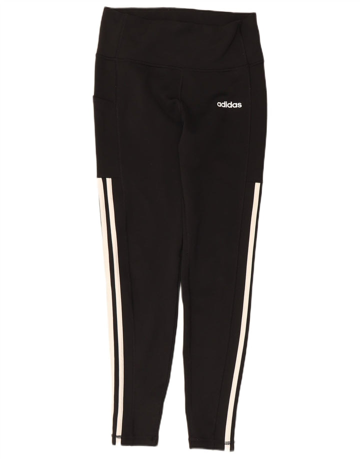 Adidas Damen Climalite Leggings UK 12/14 Medium Schwarz Polyester