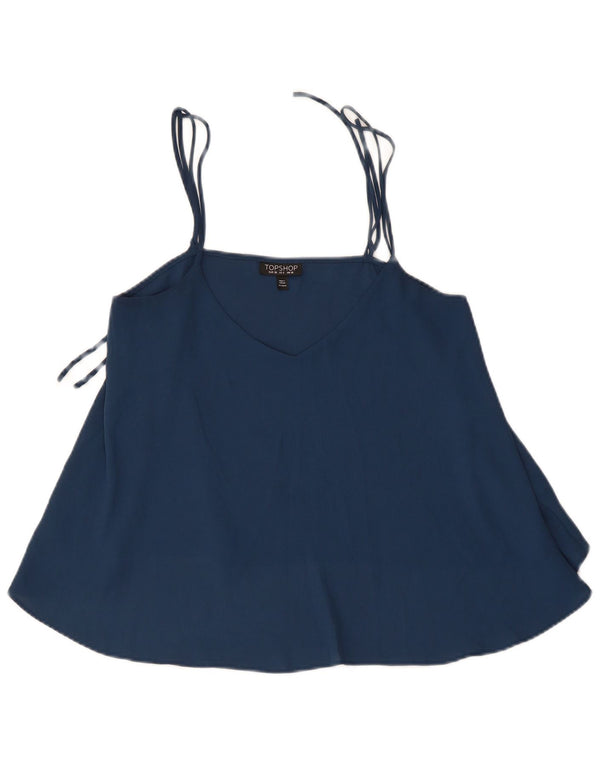 Topshop Damen Cami Top UK 10 Small Blue Polyester