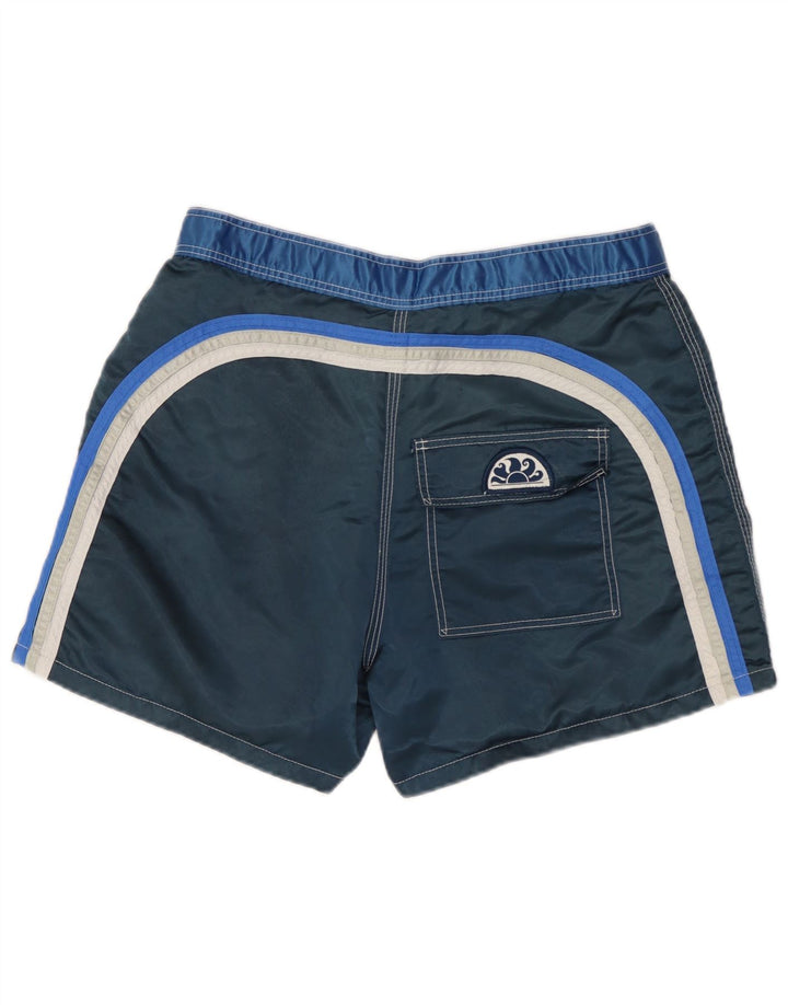 SUNDEK Herren-Badeshorts, mittelgroß, Marineblau, Colourblock-Nylon
