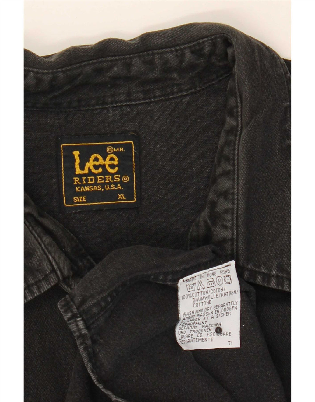 Lee Herren Riders Jeanshemd XL, schwarze Baumwolle