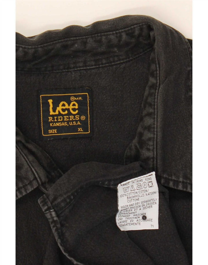 Lee Herren Riders Jeanshemd XL, schwarze Baumwolle