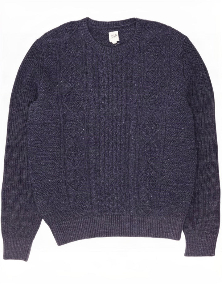 Gap Herren-Pullover mit Rundhalsausschnitt, mittlere marineblaue Baumwolle