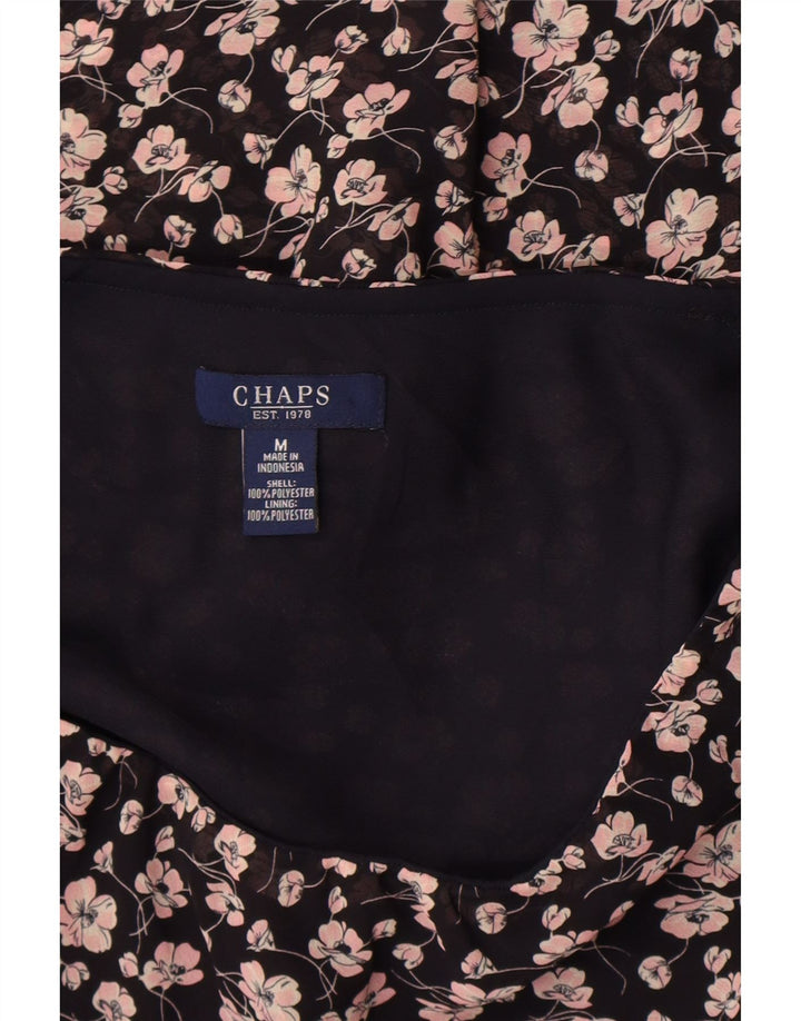 Chaps Damen-Stufenrock Medium W30 Schwarz geblümtes Polyester