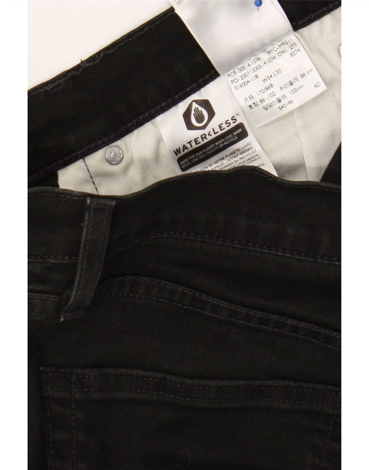 Levi's Herren Straight Jeans W34 L30 Schwarze Baumwolle