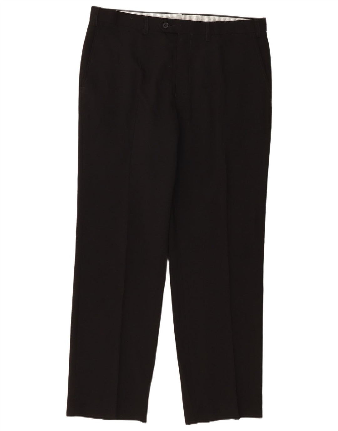 Gerade Herren-Anzughose von Marks & Spencer, W36, L31, schwarzes Polyester