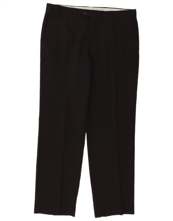 Gerade Herren-Anzughose von Marks & Spencer, W36, L31, schwarzes Polyester
