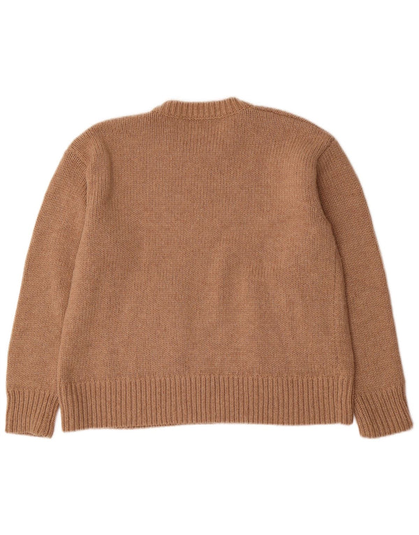 Zara Damen-Pullover, übergroß, Rundhalsausschnitt, Gr. 10, Größe S, braun, Polyester