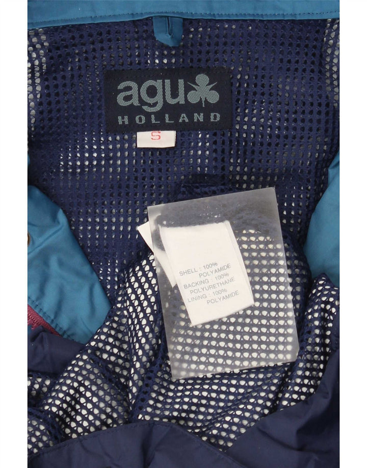 Agu Herren-Regenjacke mit Kapuze, UK 36, Small, Blau, Colourblock-Polyamid