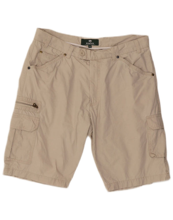 Kingfield Herren Cargoshorts IT 52 XL W34 Beige Baumwolle