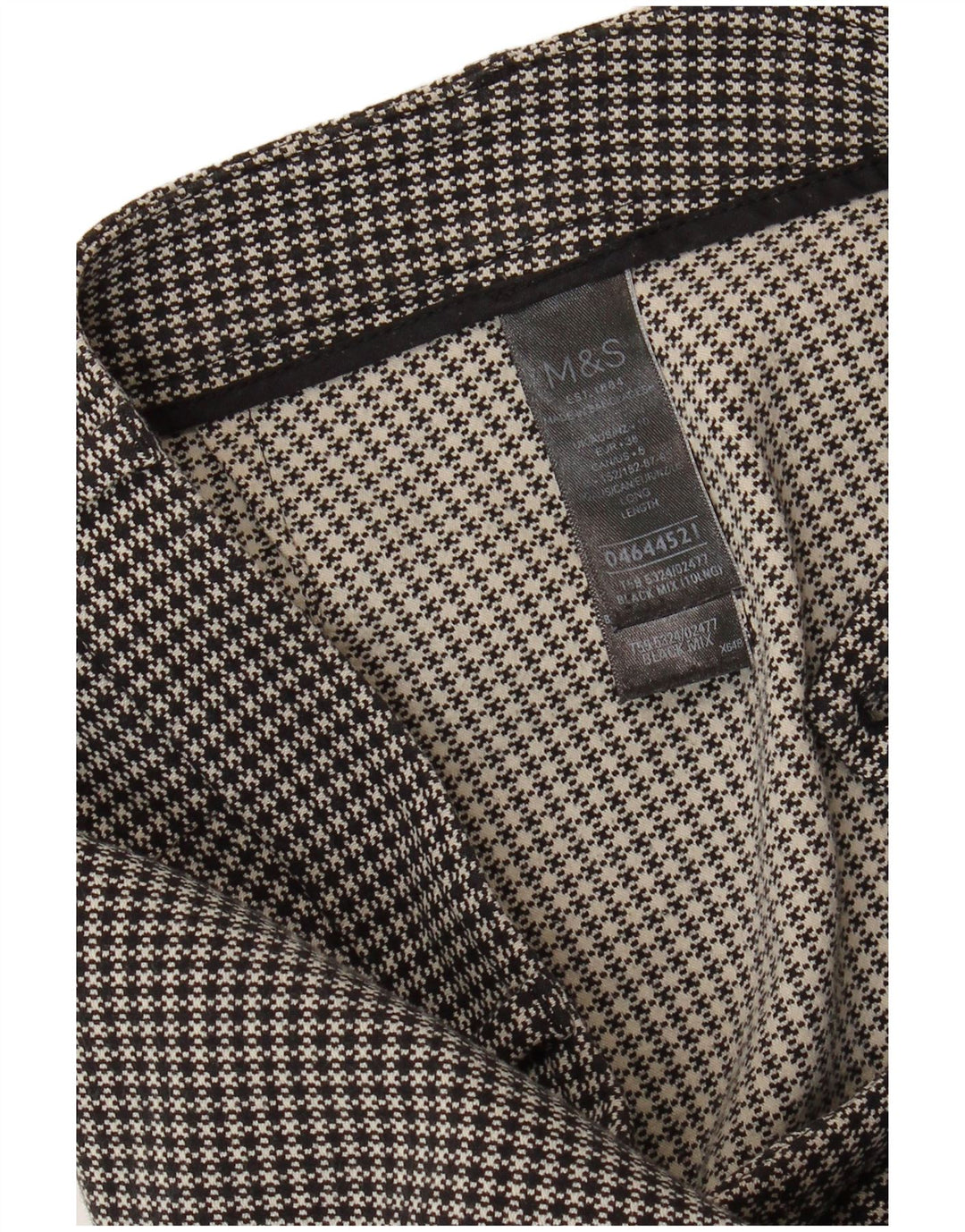 Marks & Spencer Damen Anzughose UK 10 Small W28 L28 Schwarzer Hahnentritt