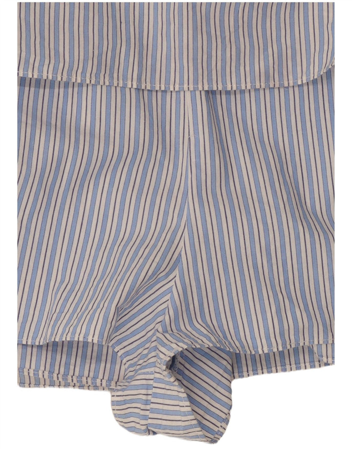 ZARA Damen Playsuit mit 3/4-Ärmeln, UK 10, Größe S, blau gestreift
