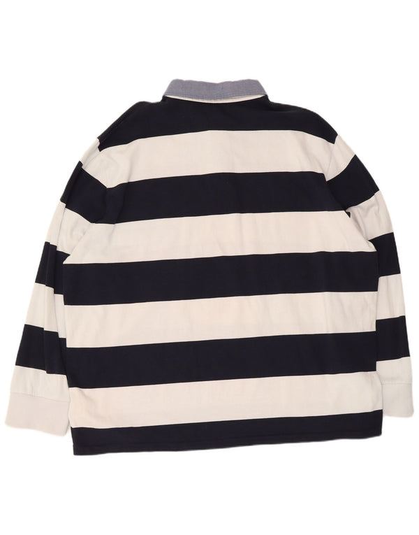 Gant Herren-Rugby-Poloshirt, langärmelig, 5XL, marineblau, gestreift, Baumwolle