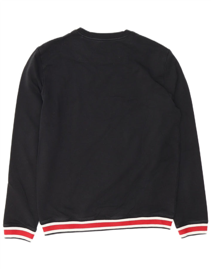 GUESS Herren-Sweatshirt mit schmaler Passform, UK 40, Mittelschwarz, Farbblock