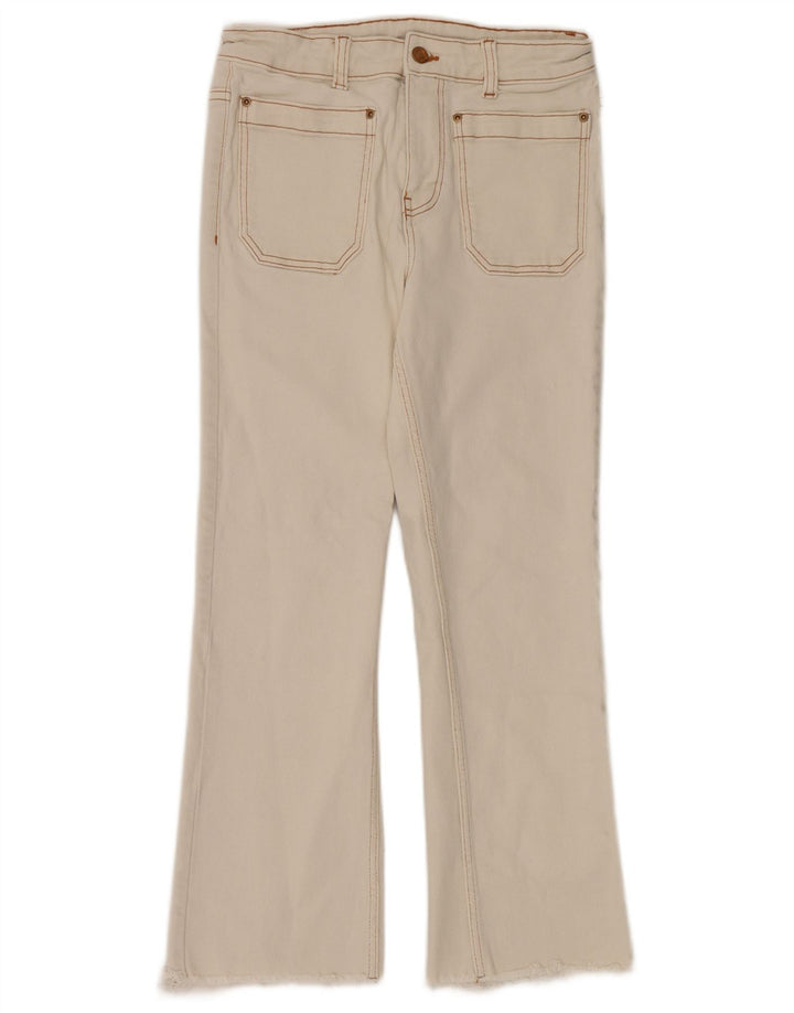Zara Damen Bootcut Jeans W28 L26 Weiße Baumwolle