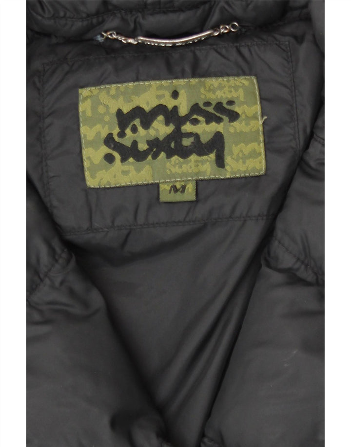 Miss Sixty Damen Wattierter Mantel UK 14 Medium Schwarz