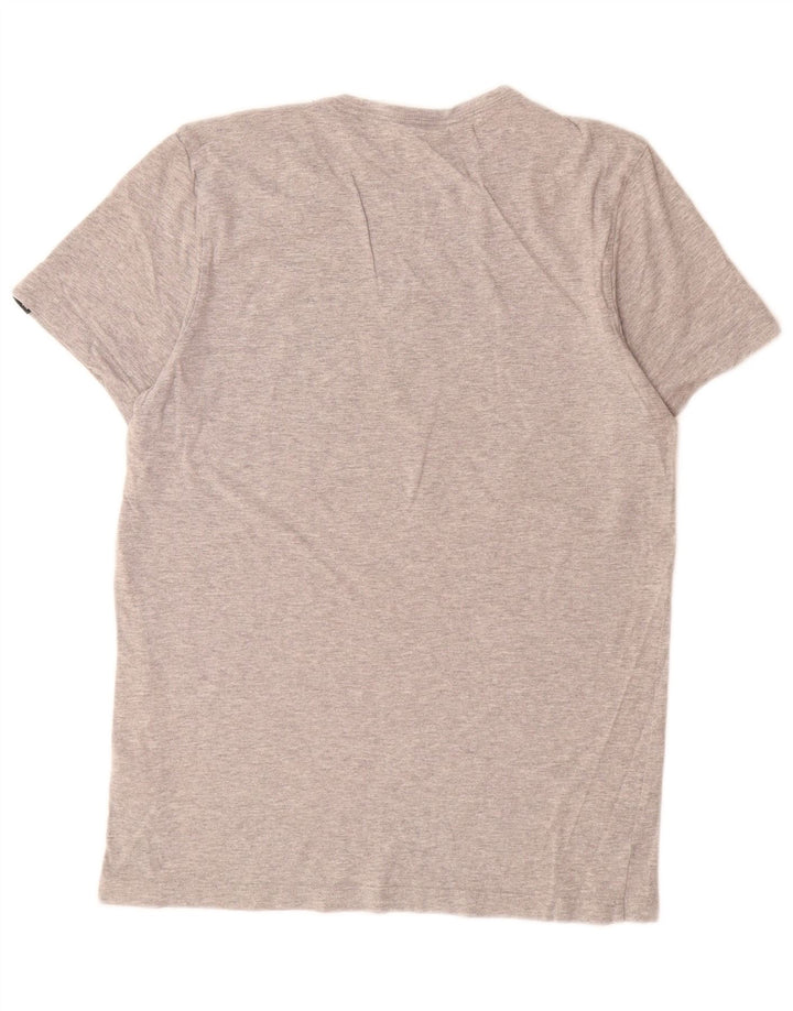 Adidas Herren Grafik-T-Shirt-Oberteil aus mittelgrau gefleckter Baumwolle