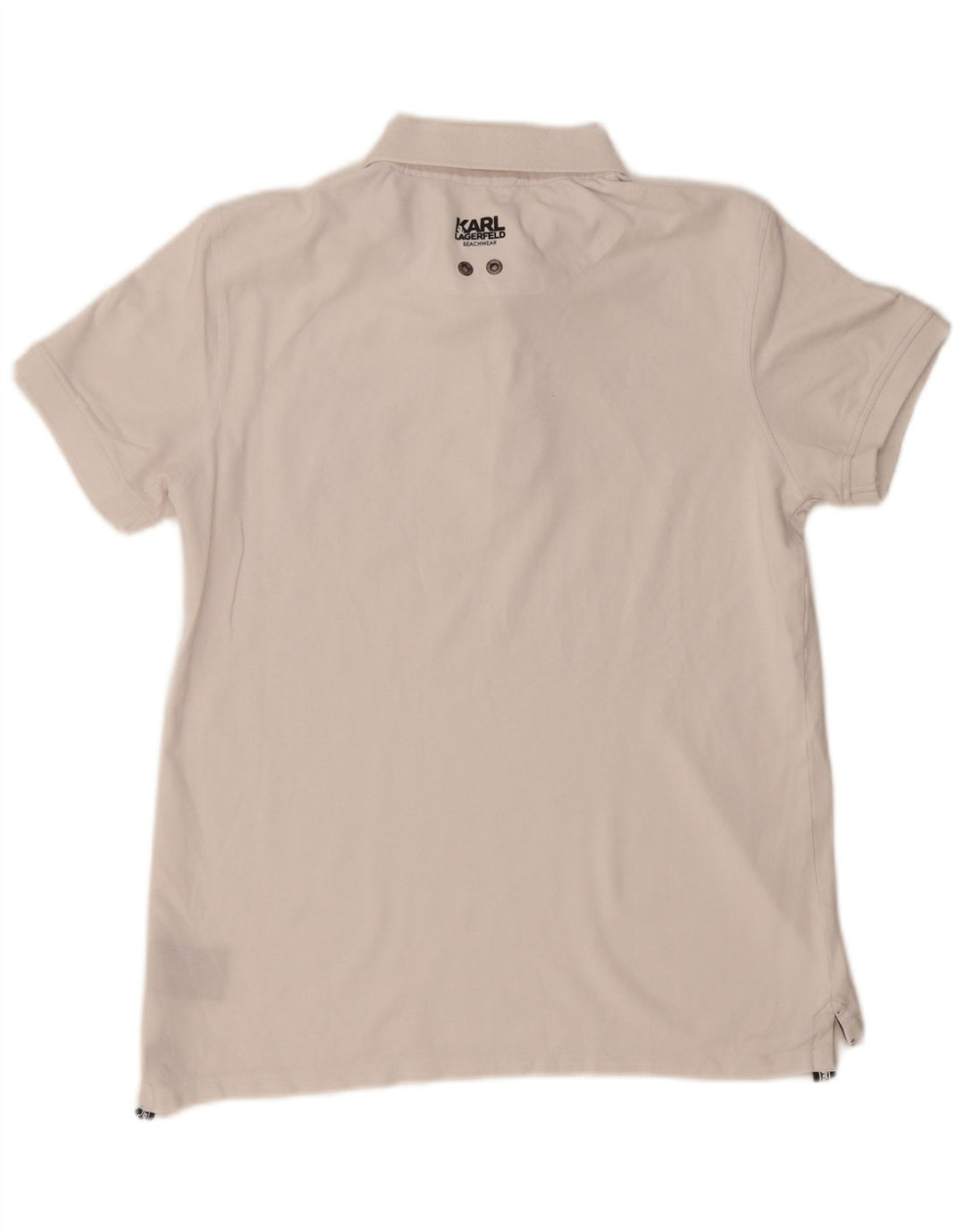 Karl Lagerfeld Herren-Poloshirt aus mittelweißer Baumwolle