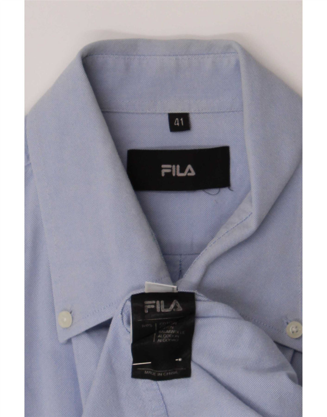 Fila Herrenhemd Größe 41 Große blaue Baumwolle