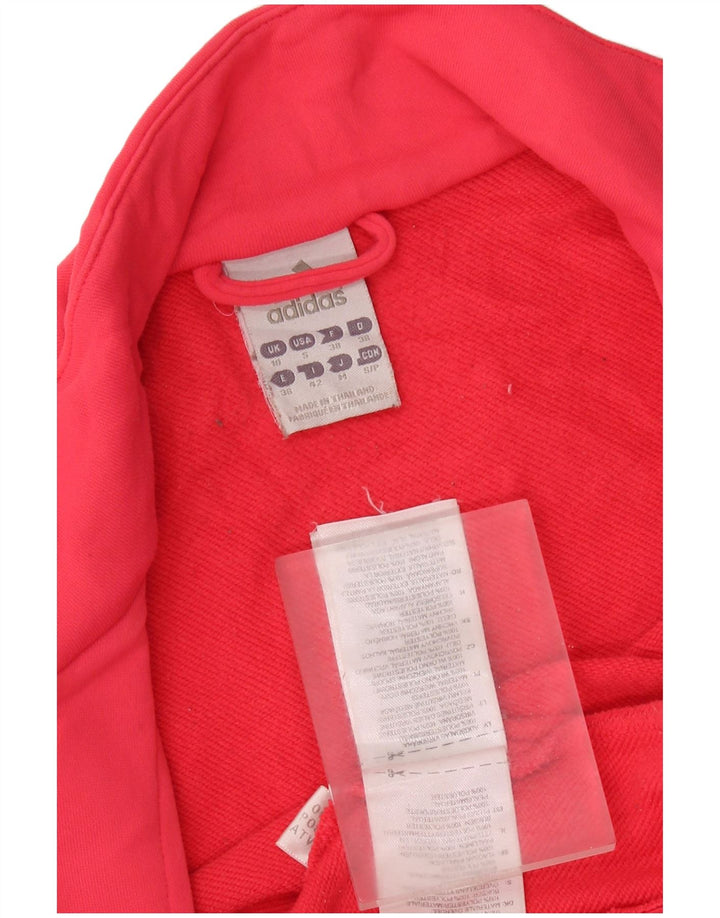 ADIDAS Damen Trainingsanzug Top Jacke UK 10 Small Pink Polyester