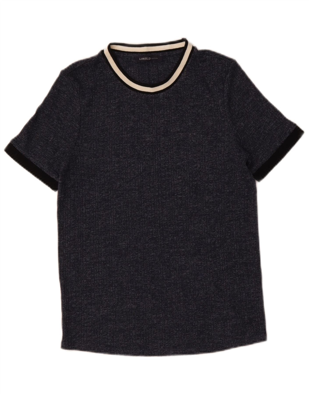 Marks & Spencer Damen T-Shirt Top UK 14 Medium Marineblau meliert
