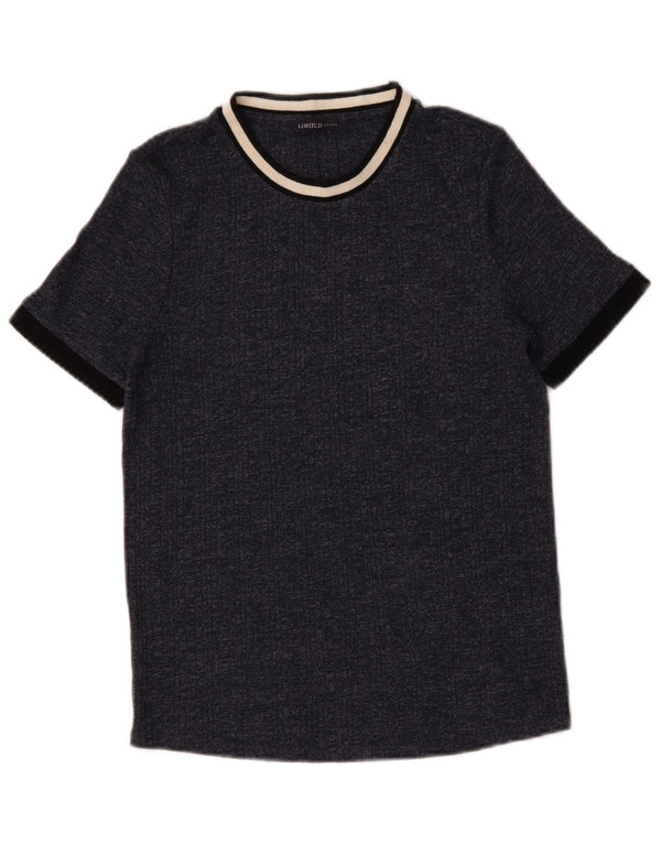 Marks & Spencer Damen T-Shirt Top UK 14 Medium Marineblau meliert