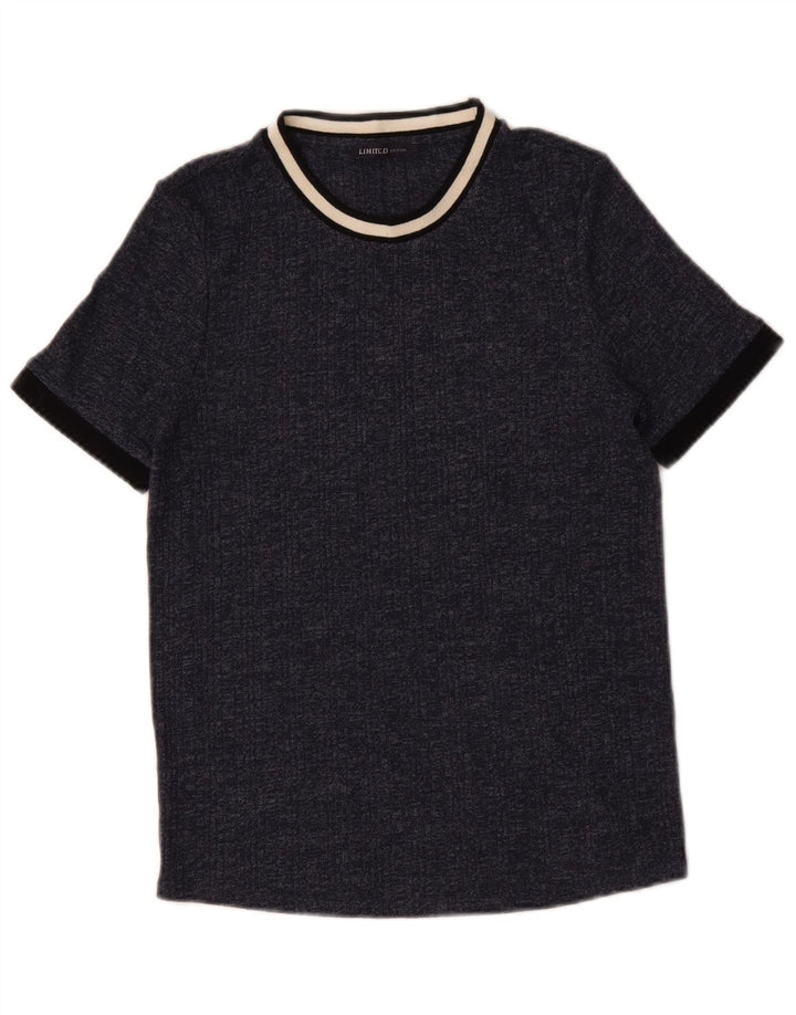 Marks & Spencer Damen T-Shirt Top UK 14 Medium Marineblau meliert