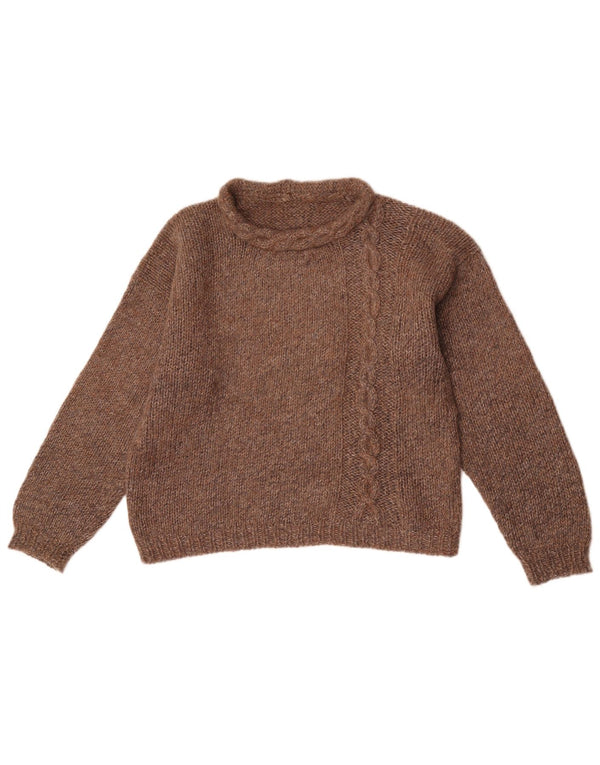 Vintage Damen Pullover mit U-Boot-Ausschnitt, UK 16, Groß, Braun