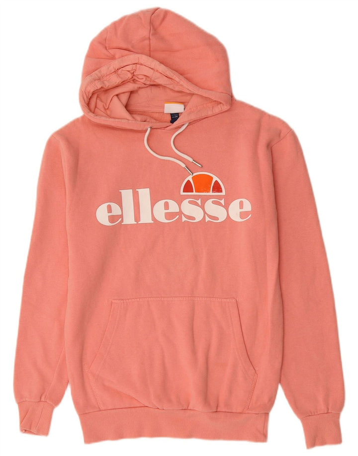 ELLESSE Damen Grafik-Hoodie-Pullover UK 6 XS Rosa Baumwolle