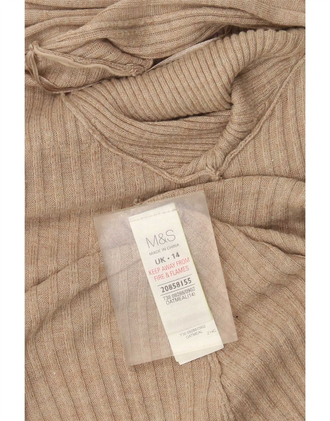 Marks & Spencer Damen Longline Open Cardigan Pullover UK 14 Mittelbeige