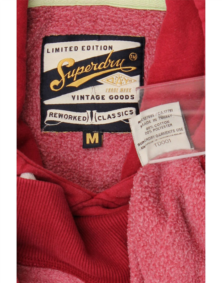 Superdry Herren-Kapuzenpullover mit Grafik, mittelrote Baumwolle