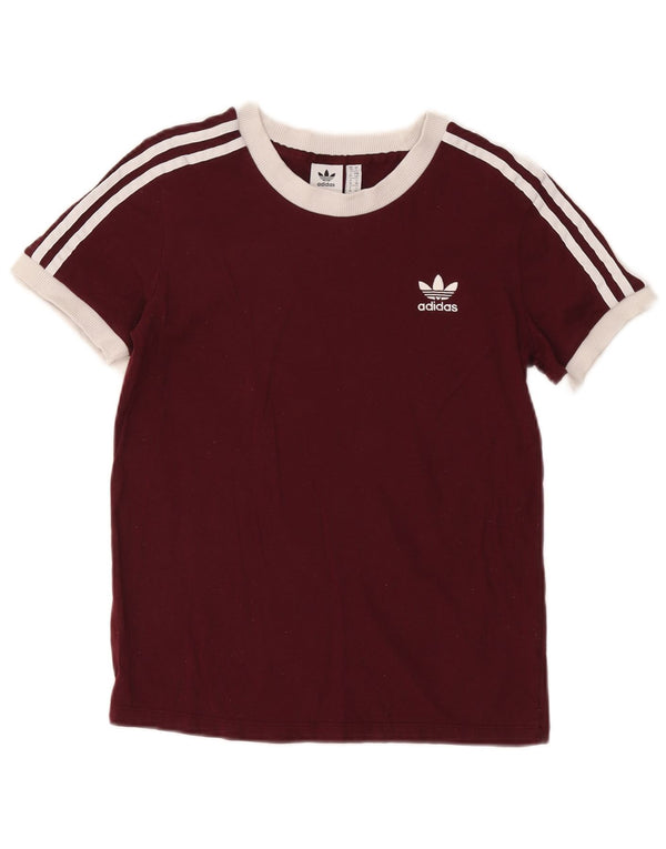 Adidas Damen T-Shirt Top UK 10 Small Burgund