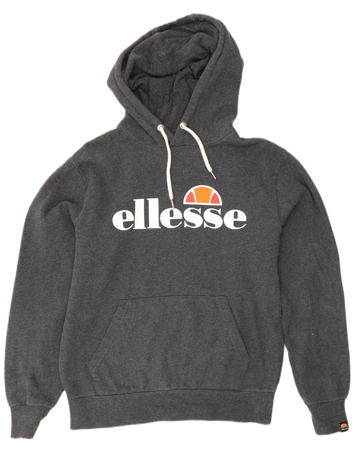 Ellesse Herren-Kapuzenpullover mit Grafik, mittelgraue Baumwolle